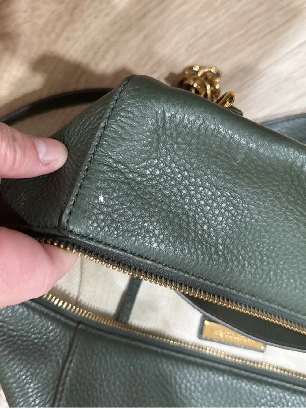 Tory Burch Black Leather Satchel with Gold Hardware